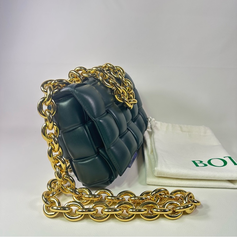 NEW Bottega Veneta Cassette Chain Bag Padded Maxi Intrecciato Leather Inkwell - Picture 5 of 16